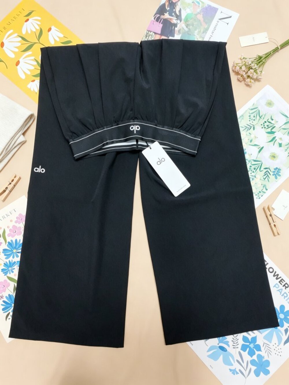 Brand NewšALO Yoga Suit Up Trouser Black Wide LegšRegular 30" Inseam - Picture 5 of 11